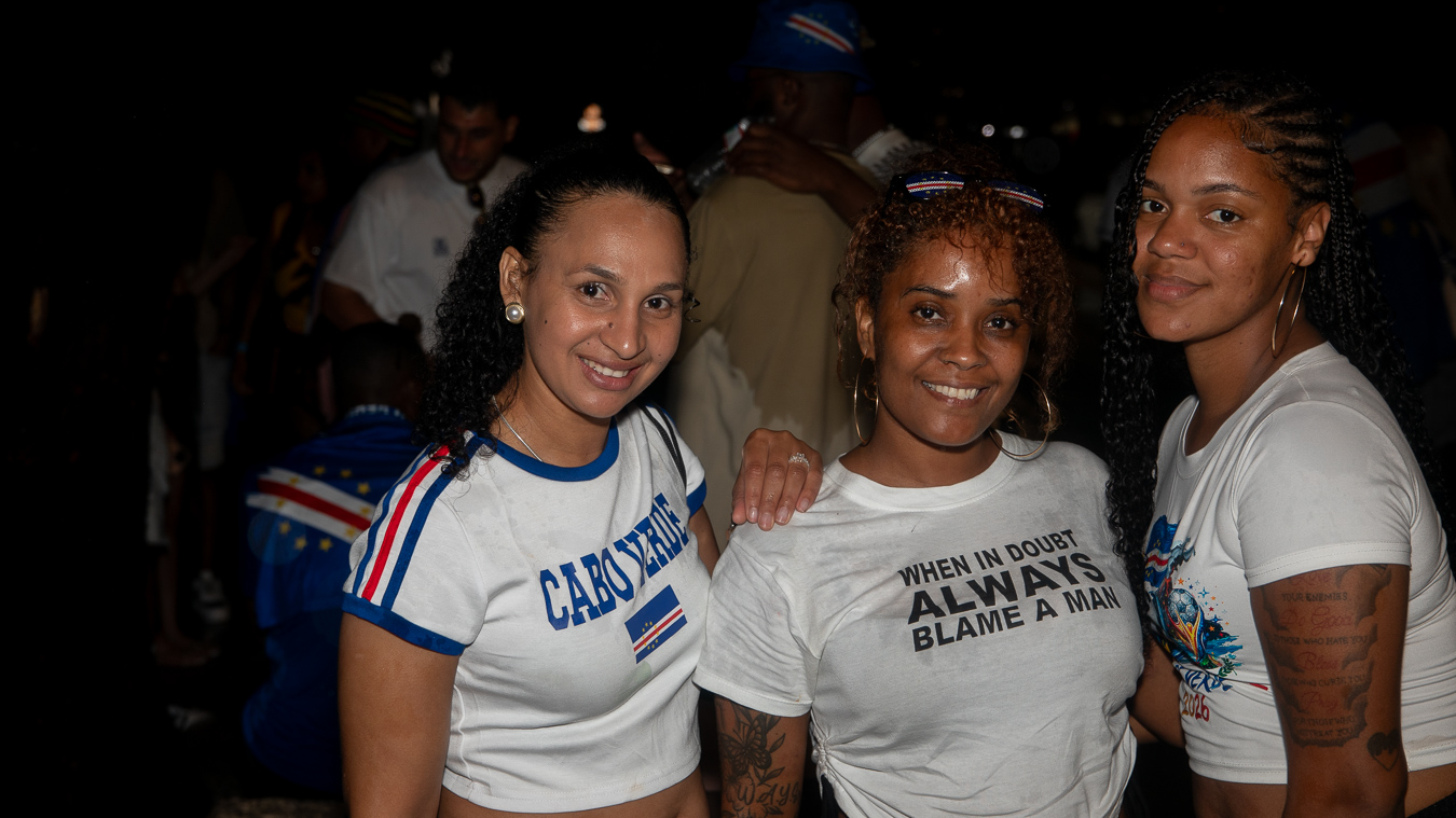 Three women together at a Cape Verdean celebration